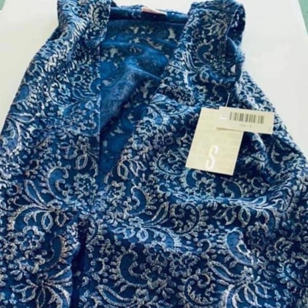 Really beautiful LuLaRoe lace Joy blue with silver lace